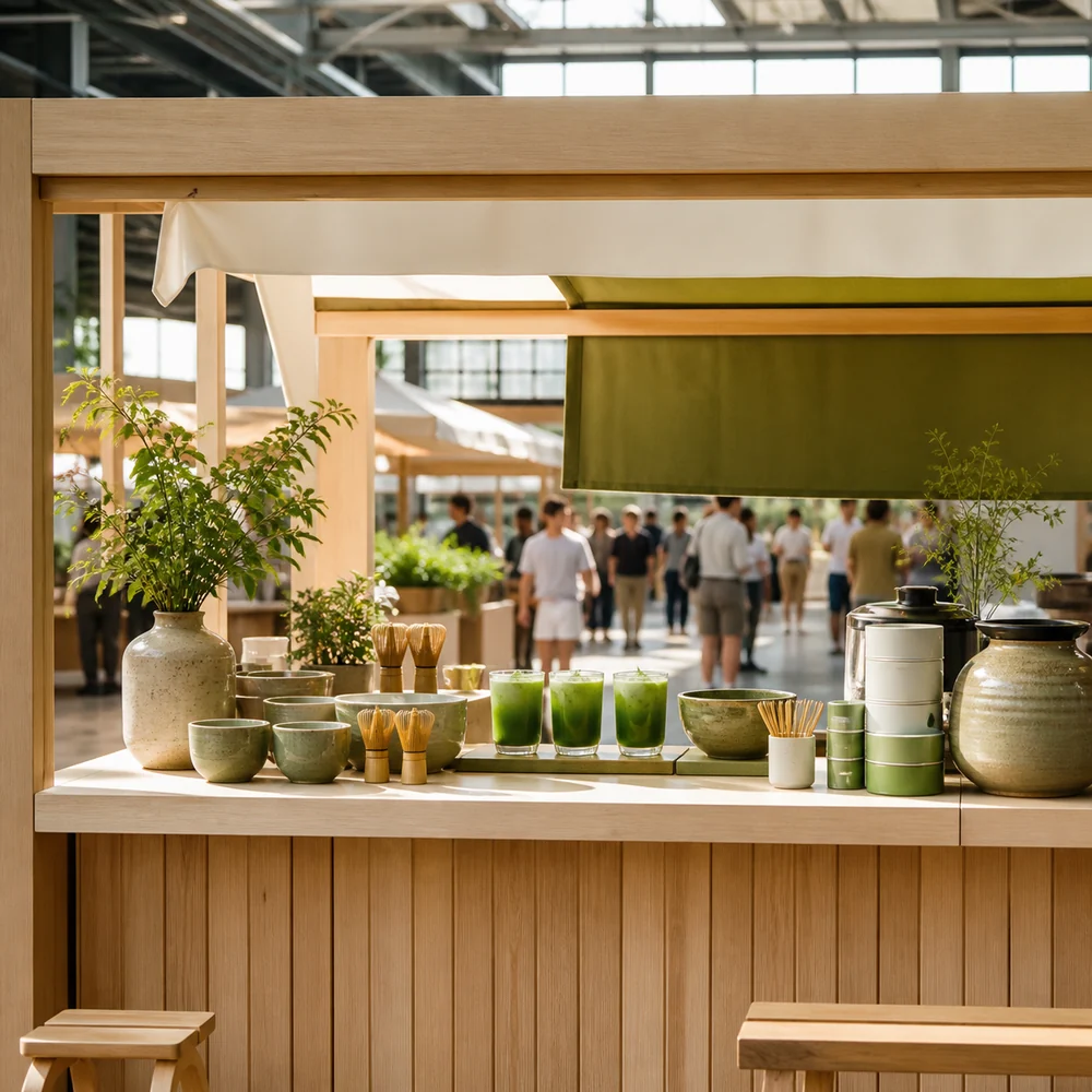 Contemporary Matcha pop-up counter